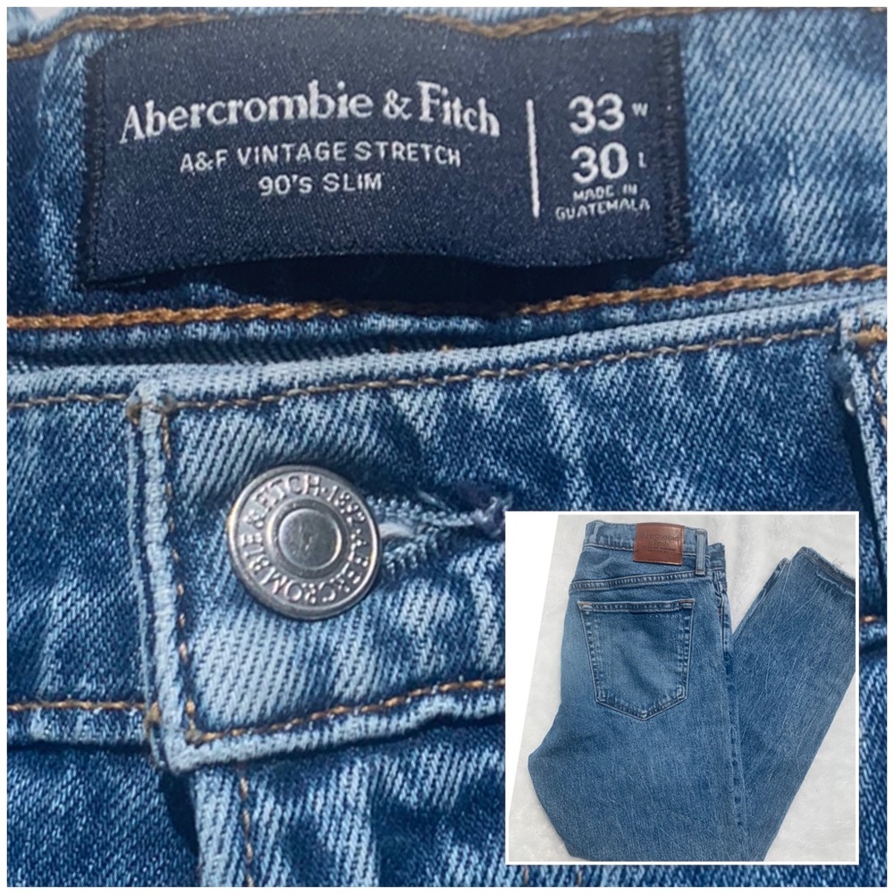 ⭐️ Abercrombie & Fitch Slim leg 🦵 Vintage Stretch 33x30”